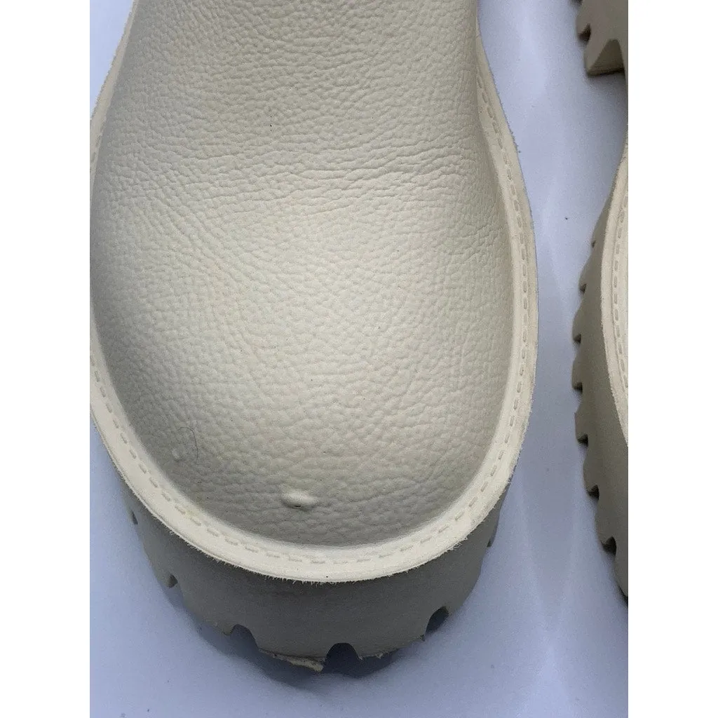 JEFFREY CAMPBELL Women's Beige Clogge Round-Toe Slip-On Chunky Clogs SZ 7
