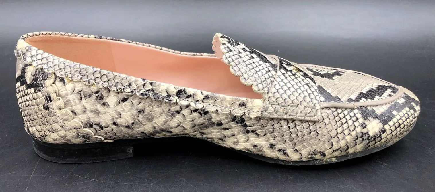 Kate Spade 'Cara Flora' Women's Grey Snake Print Leather Flats - Sz 8.5B ( COA)