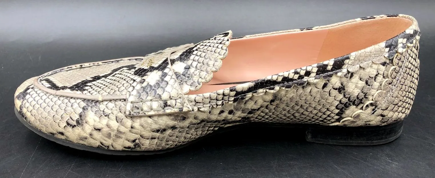 Kate Spade 'Cara Flora' Women's Grey Snake Print Leather Flats - Sz 8.5B ( COA)