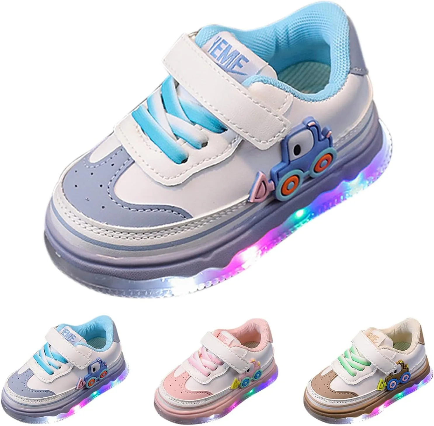 Kids Light Up Flashing Sneaker Athletic Running Shoes Lace-Up Slip-on Sneakers for Boy Girl Outdoor Girl Shoes Size 12