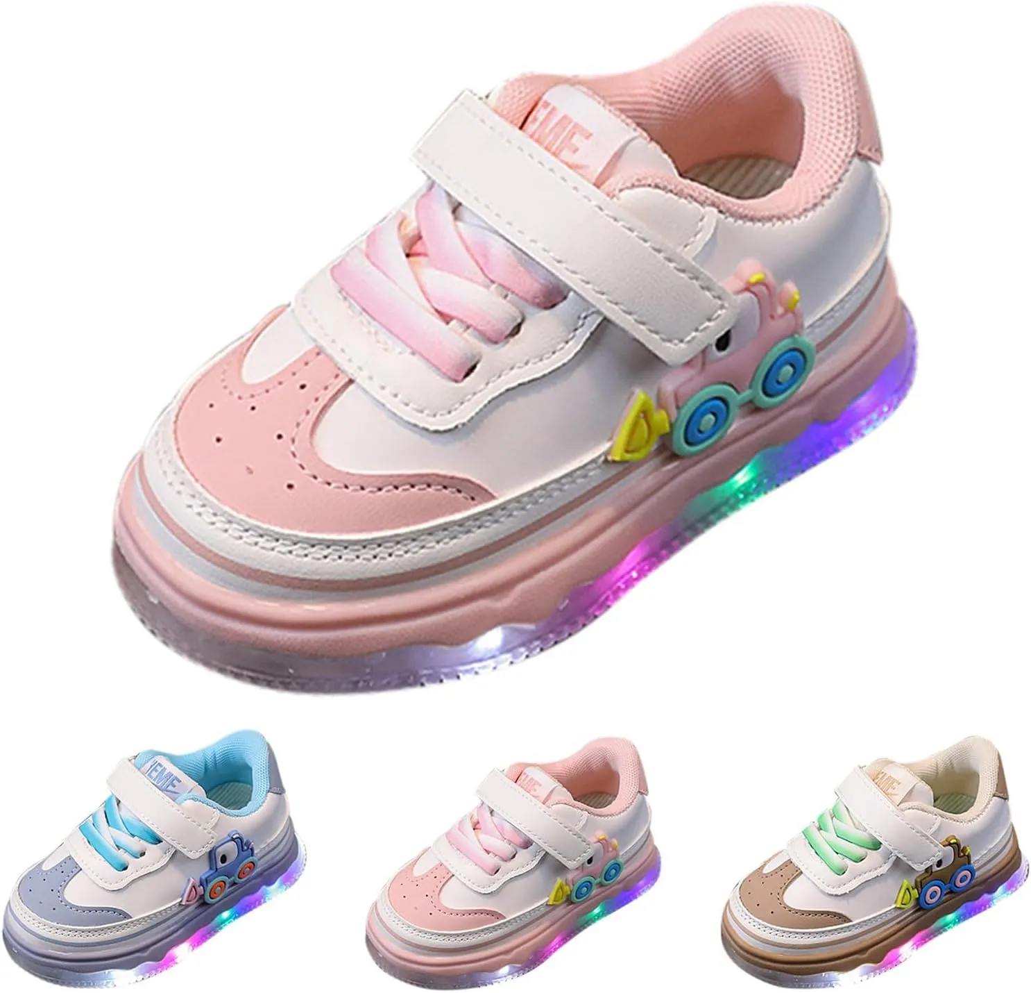 Kids Light Up Flashing Sneaker Athletic Running Shoes Lace-Up Slip-on Sneakers for Boy Girl Outdoor Girl Shoes Size 12