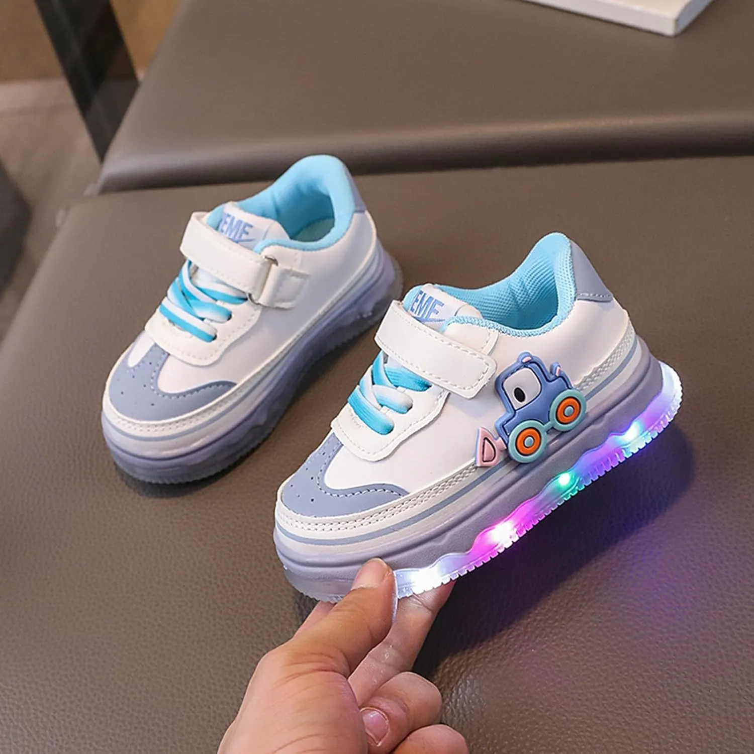 Kids Light Up Flashing Sneaker Athletic Running Shoes Lace-Up Slip-on Sneakers for Boy Girl Outdoor Girl Shoes Size 12