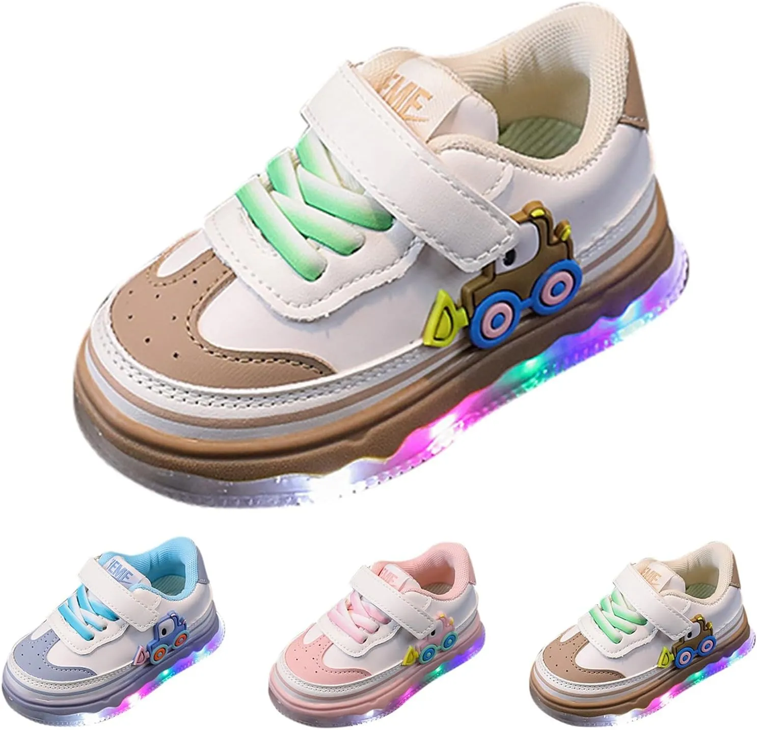 Kids Light Up Flashing Sneaker Athletic Running Shoes Lace-Up Slip-on Sneakers for Boy Girl Outdoor Girl Shoes Size 12