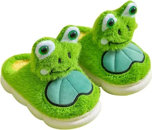 Kids Shoes Frog Slippers Toddler House Slippers Boys Girls Plush Fuzzy Animal Slippers Kids Winter Indoor Household