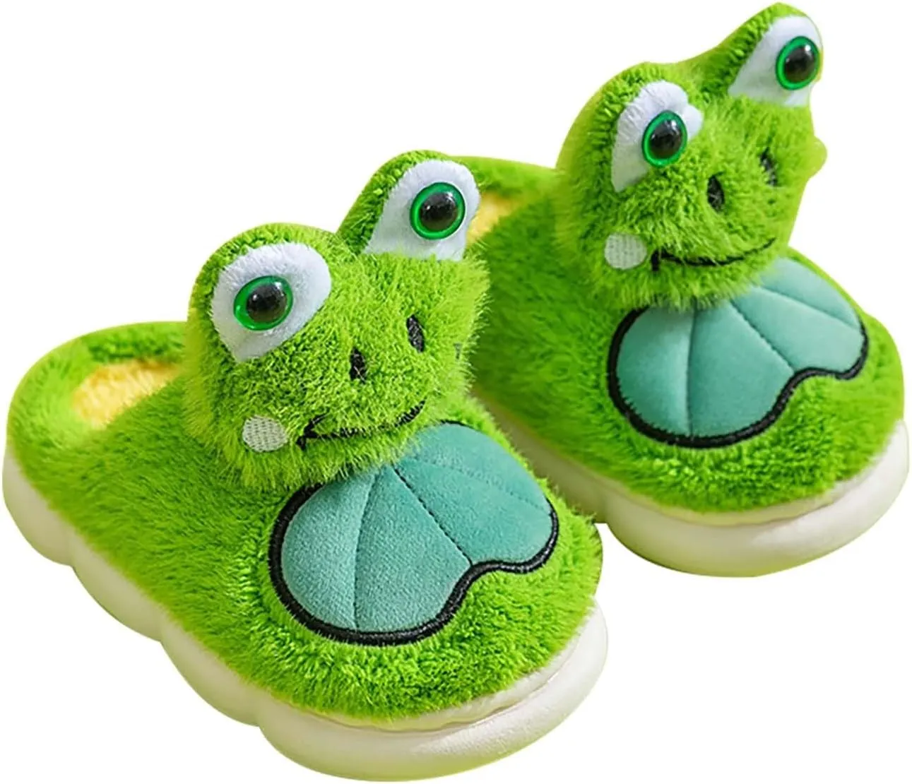 Kids Shoes Frog Slippers Toddler House Slippers Boys Girls Plush Fuzzy Animal Slippers Kids Winter Indoor Household