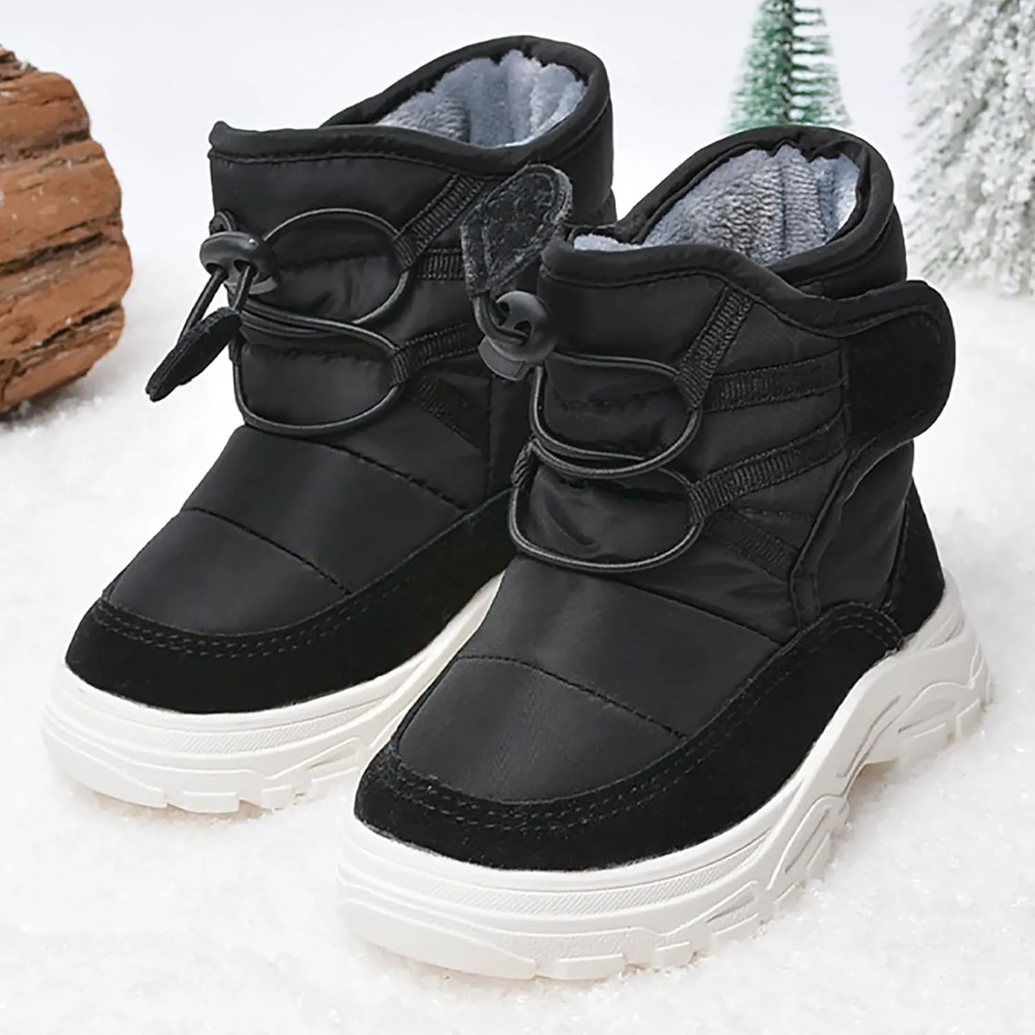 Kids Snow Boots Insulated Winter Snow Boots Faux Fur Lined Winter Warm Unisex Shoes (Toddler/Little Kid/Big Kid)