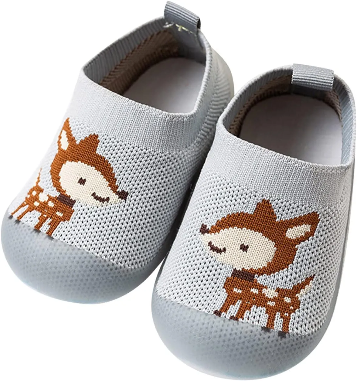 Kids Summer Sandals Infant Boys Girls Animal Prints Cartoon Socks Toddler The Floor Socks Non Slip Prewalker Shoes (Grey, 18-24 Months)
