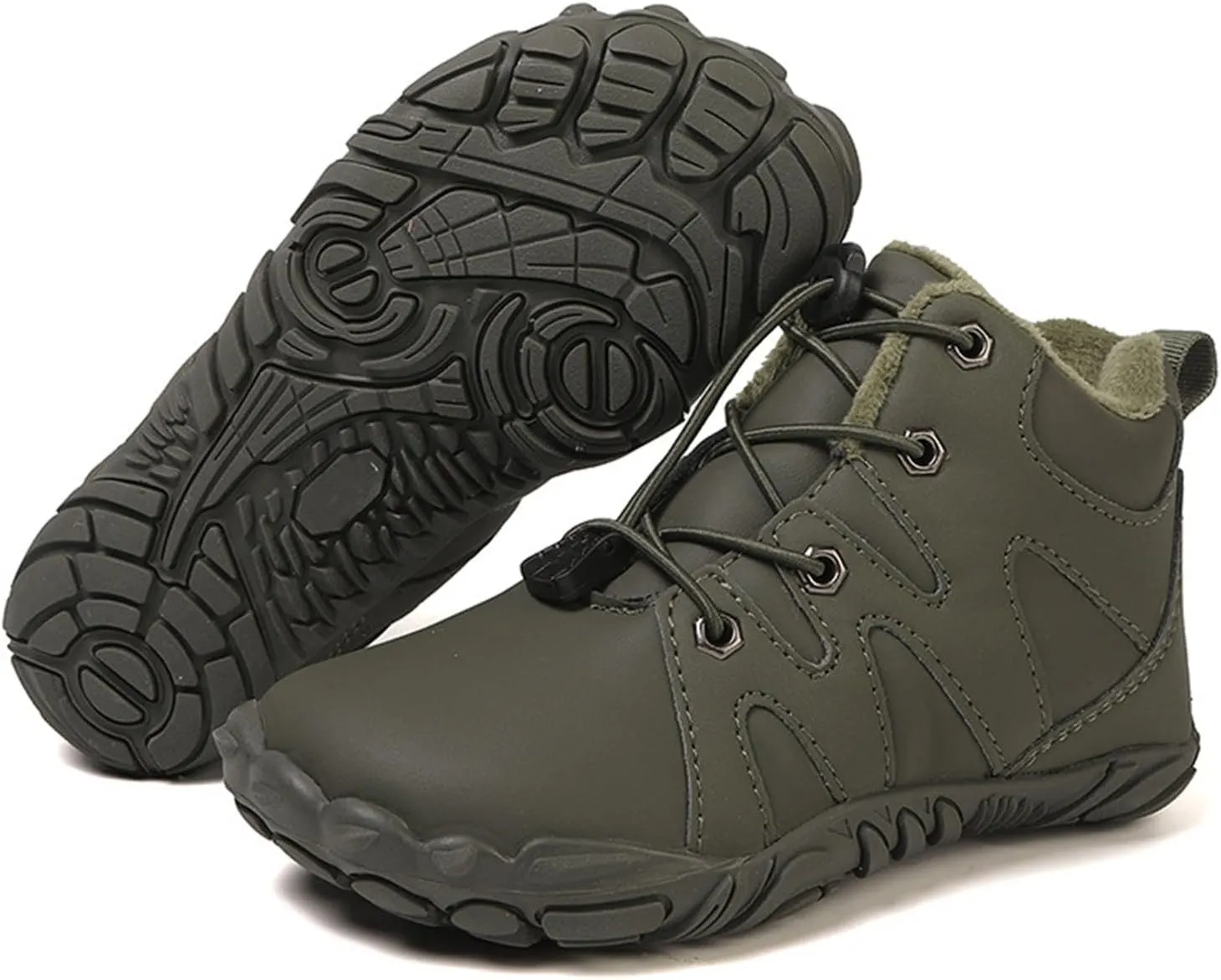 Kids Water Proof Barefoot Shoes for Boys Girls Fall Winter Warm uick ry Shoe Toddler Slip on Wide Toe Box Hiking