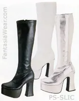 Knee High GoGo Boots with 4-inch Chunky Heel SLICK-100