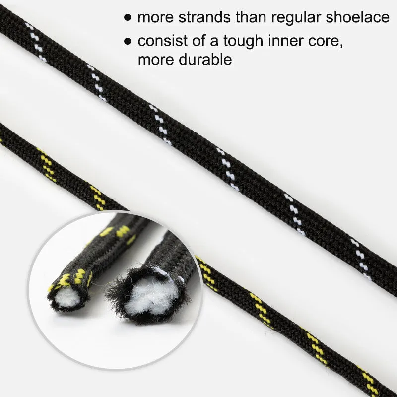 Knixmax Strong Round Shoe Laces Black Brown for Walking Boots Hiking Shoes Trainers Sneakers