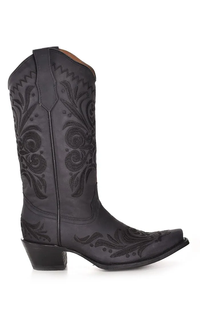 L5433 - Circle G black western cowgirl leather boots for women