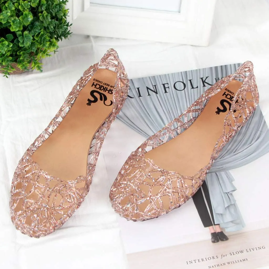 Lace Out Breathable Jelly Pumps Summer Sandals Beach Slip Casual Hollow Women's On Flats Youth Boy Casual Dress Shoe