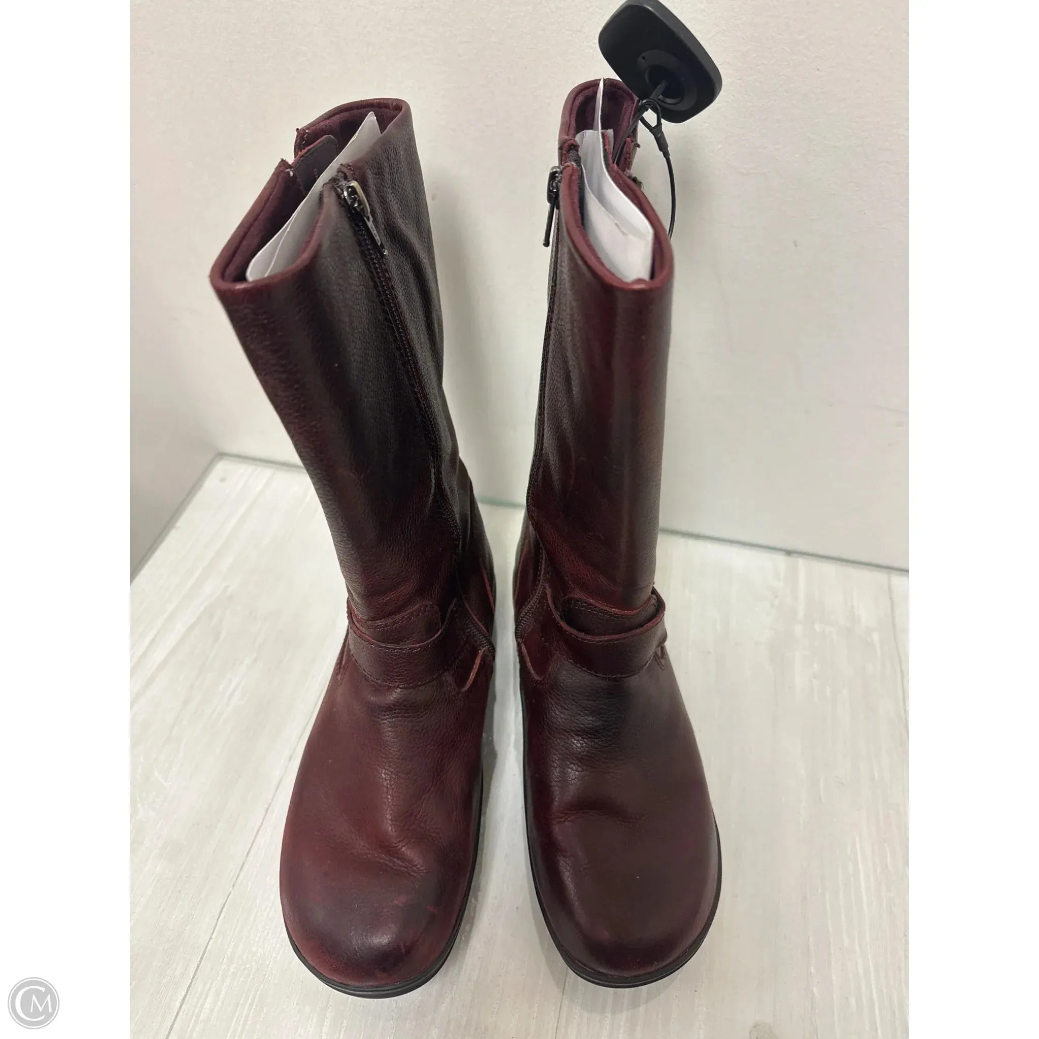 Travel Outfit Boots Mid-calf Heels By Alegria In Red, Size: 6.5