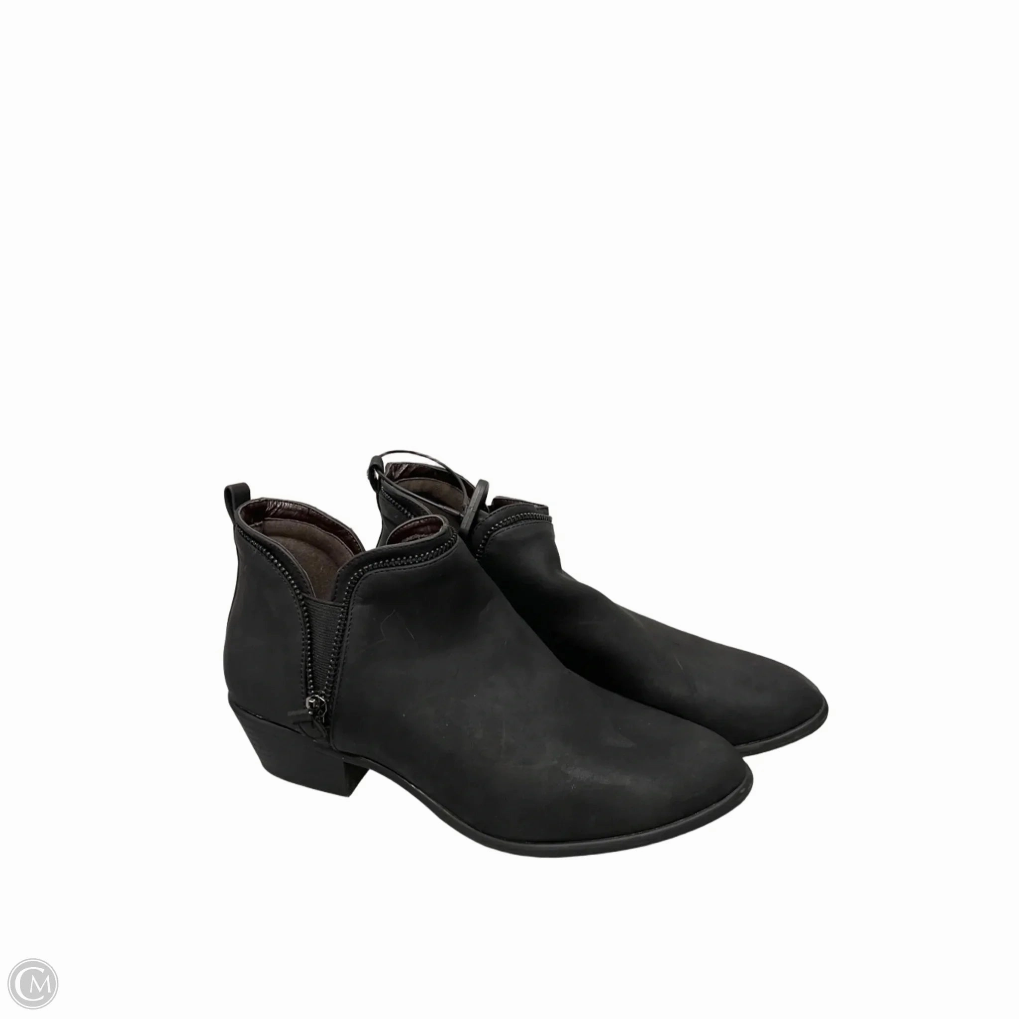 Composite Toe Guard Neutral palette Boots Ankle Flats By Qupid In Black, Size: 8