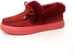 Lausiuoe Snow Boots For Women Cute Wide Calf Winter Fur Lined Warm Ankle Booties Casual Fashion Trendy Slip On Outdoor Shoes