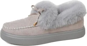 Lausiuoe Snow Boots For Women Cute Wide Calf Winter Fur Lined Warm Ankle Booties Casual Fashion Trendy Slip On Outdoor Shoes