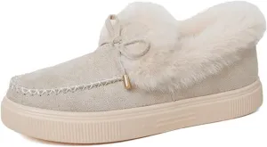 Lausiuoe Snow Boots For Women Cute Wide Calf Winter Fur Lined Warm Ankle Booties Casual Fashion Trendy Slip On Outdoor Shoes