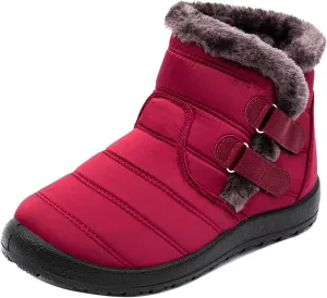 Lausiuoe Snow Boots For Women Waterproof Insulated Wide Width Winter Fur Lined Warm Slip On Ankle Booties Outdoor Shoes