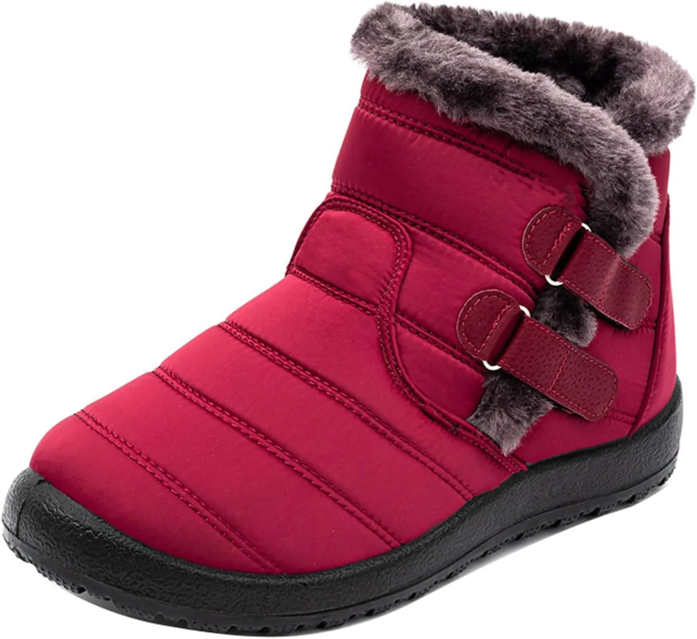 Lausiuoe Snow Boots For Women Waterproof Insulated Wide Width Winter Fur Lined Warm Slip On Ankle Booties Outdoor Shoes
