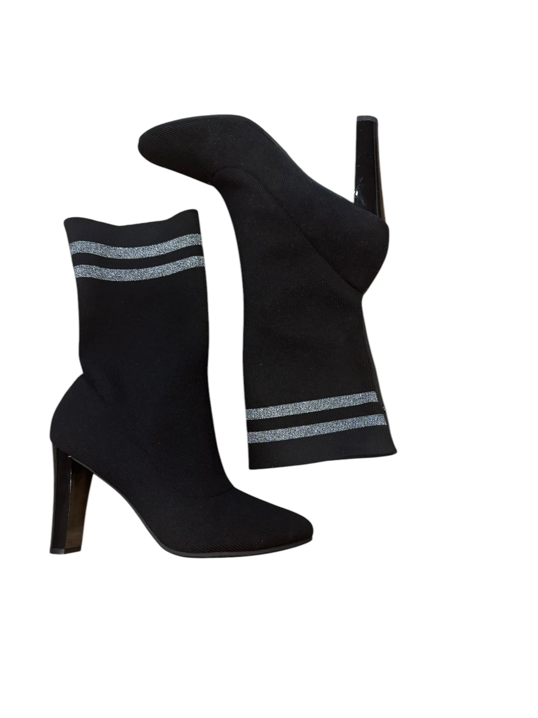 Elasticated Sides Cozy Winter Boots Mid-calf Heels By Circus By Sam Edelman In Black, Size: 10