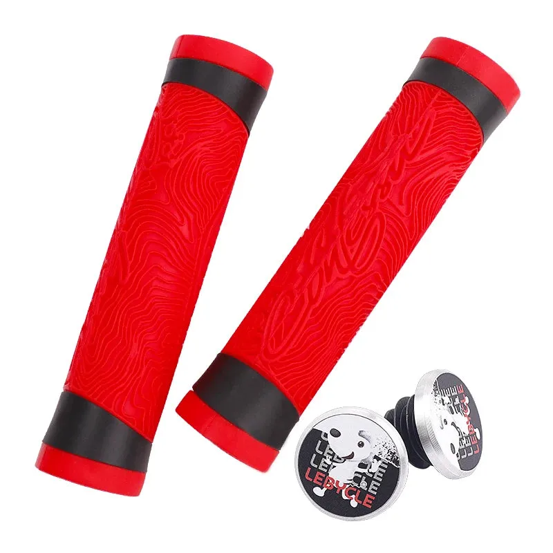 Lebycle Pure Silicone Gel Durable Shock Proof Anti Slip Soft Bicycle Grips for MTB Mountain Bike 22.1mm Handlebar