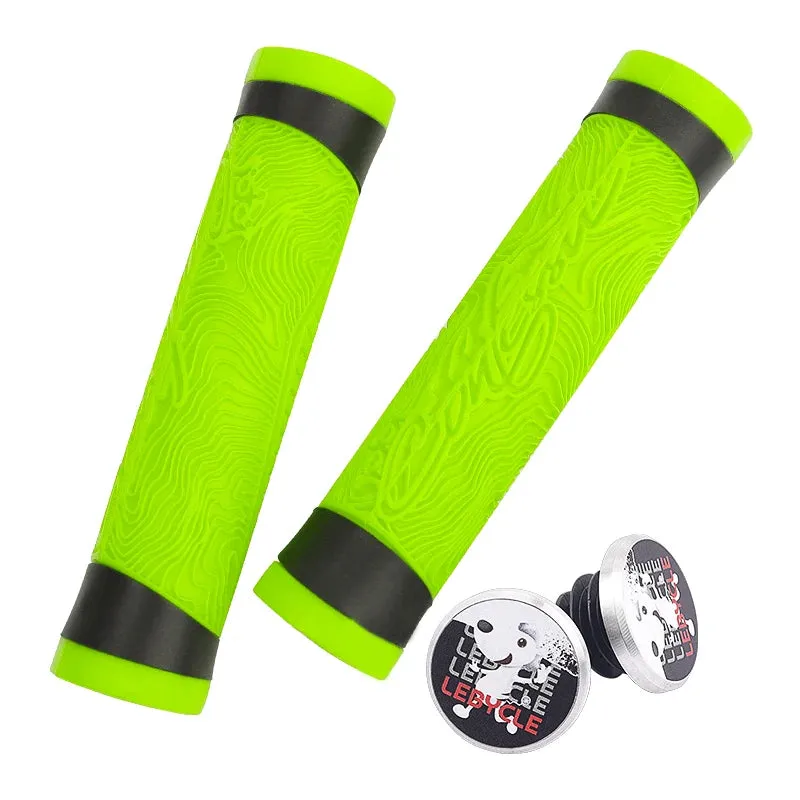 Lebycle Pure Silicone Gel Durable Shock Proof Anti Slip Soft Bicycle Grips for MTB Mountain Bike 22.1mm Handlebar