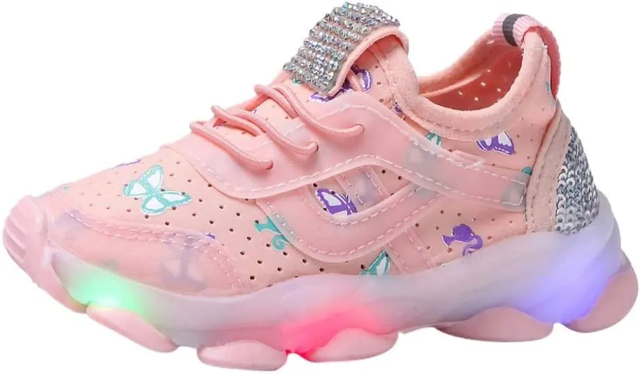 LED Light Up Shoes Boys Girls Kids Breathable Cute Fashion Flashing Sneaker Athletic Running First Walking Shoes