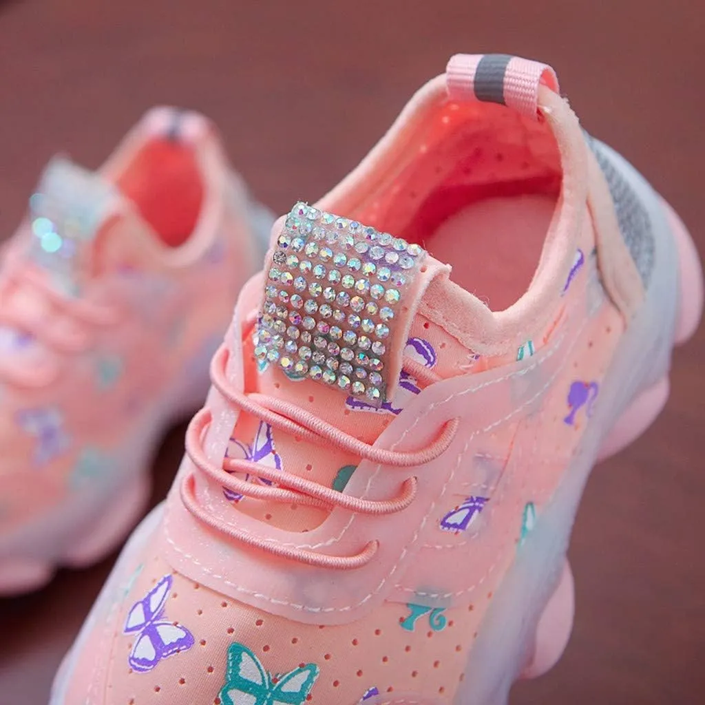 LED Light Up Shoes Boys Girls Kids Breathable Cute Fashion Flashing Sneaker Athletic Running First Walking Shoes