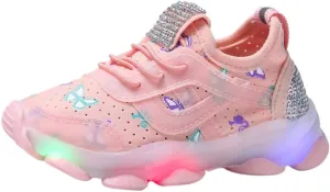 LED Light Up Shoes Boys Girls Kids Breathable Cute Fashion Flashing Sneaker Athletic Running First Walking Shoes