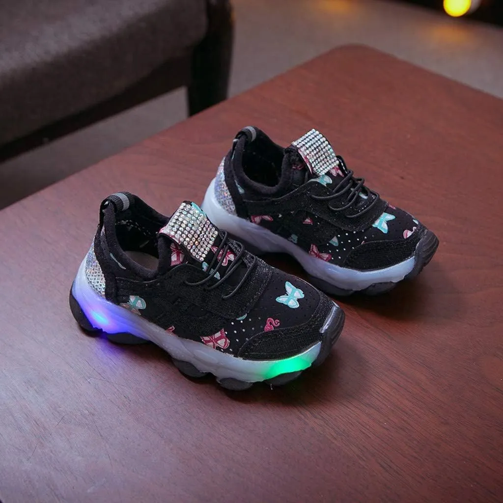 LED Light Up Shoes Boys Girls Kids Breathable Cute Fashion Flashing Sneaker Athletic Running First Walking Shoes