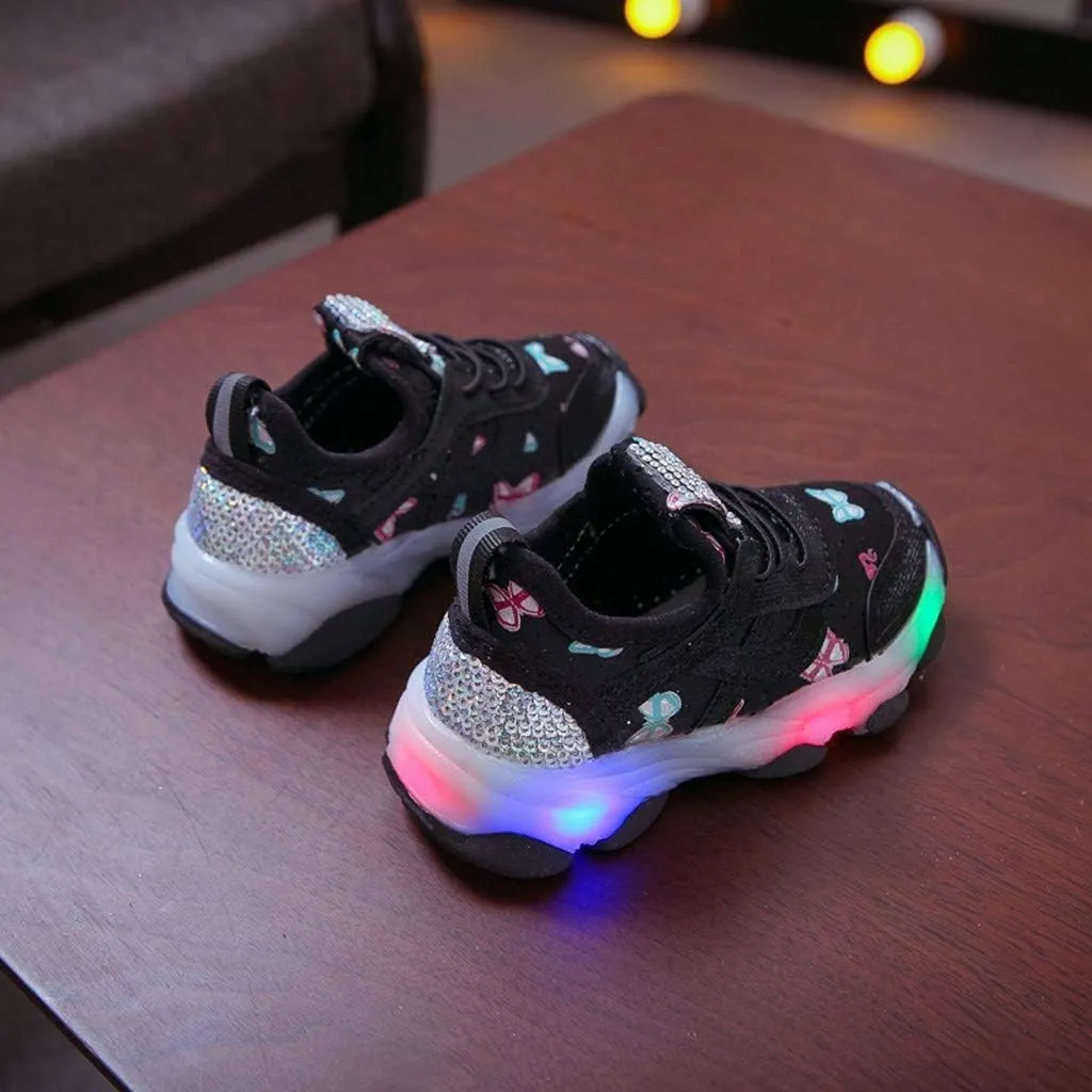 LED Light Up Shoes Boys Girls Kids Breathable Cute Fashion Flashing Sneaker Athletic Running First Walking Shoes