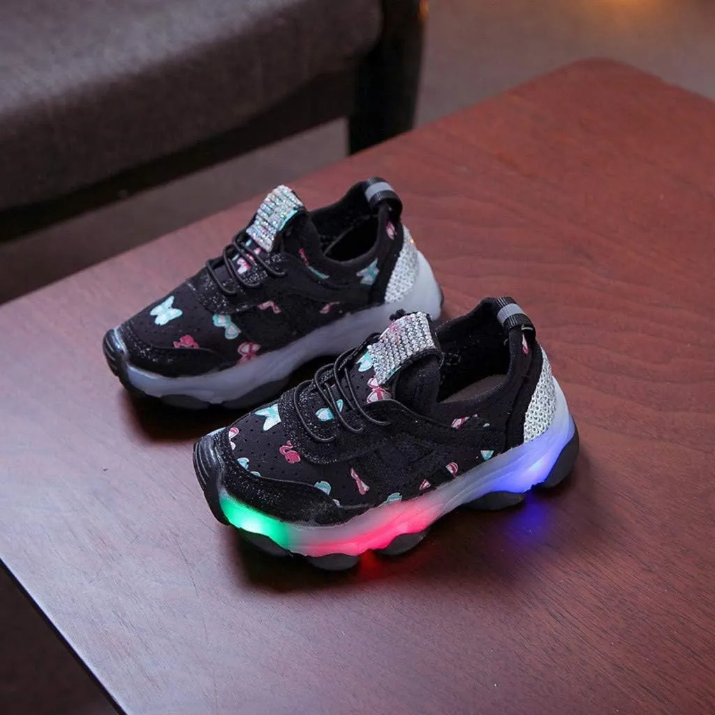LED Light Up Shoes Boys Girls Kids Breathable Cute Fashion Flashing Sneaker Athletic Running First Walking Shoes