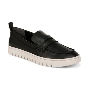 Women's Uptown Black Leather Instant Footwear Slip On Movement
