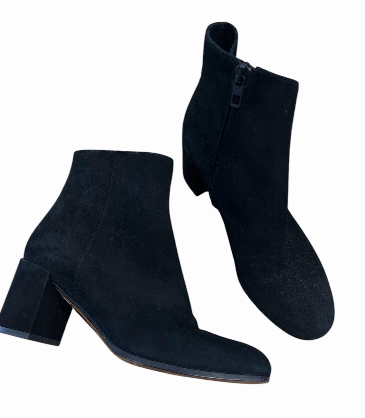 Boots Ankle Heels By Vince In Black, Size: 7 Non Slip Climate Friendly