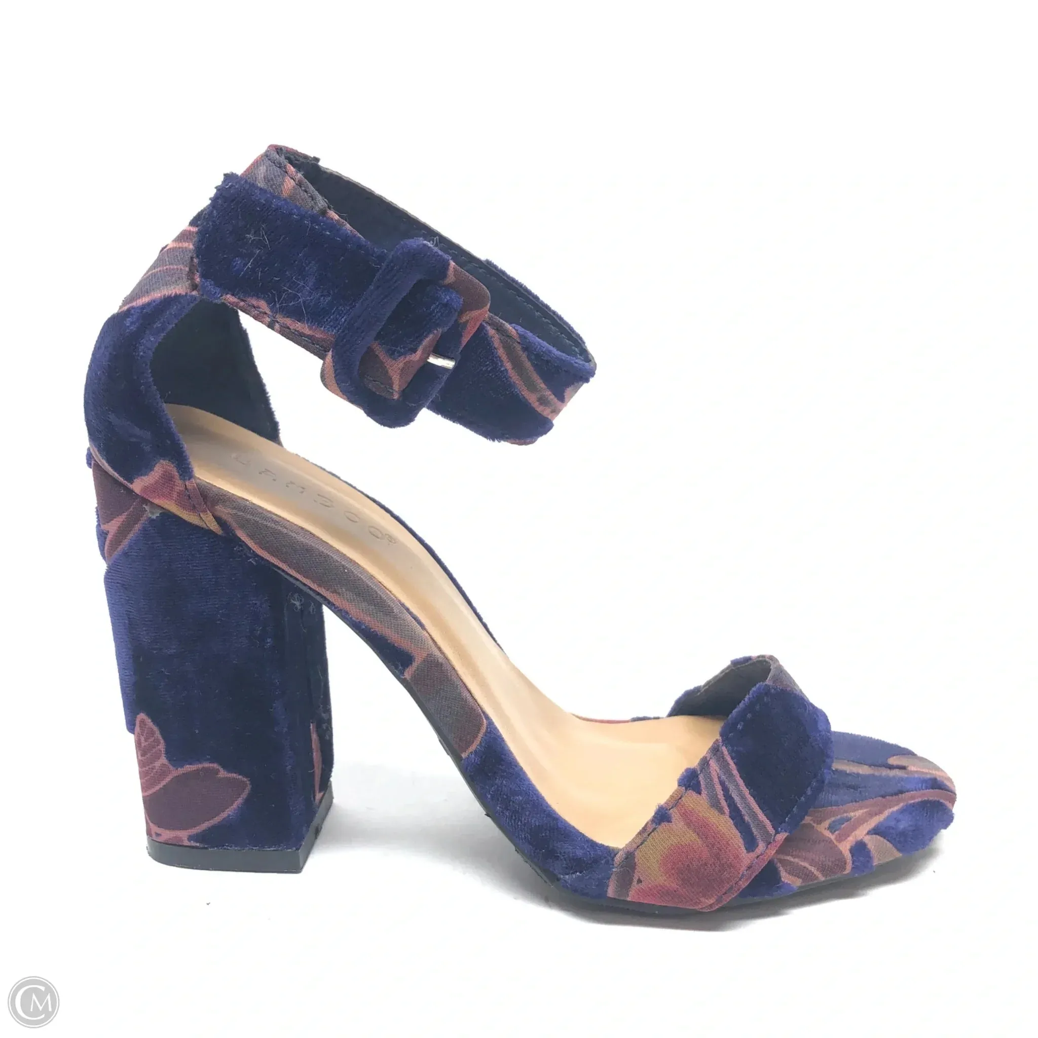 Statement style Shoes Heels Block By Bamboo In Purple, Size: 6
