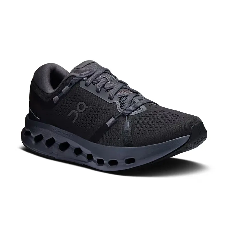 Men's Cloudsurfer 2 Black/Black AntiFriction running on an outdoor track shoes