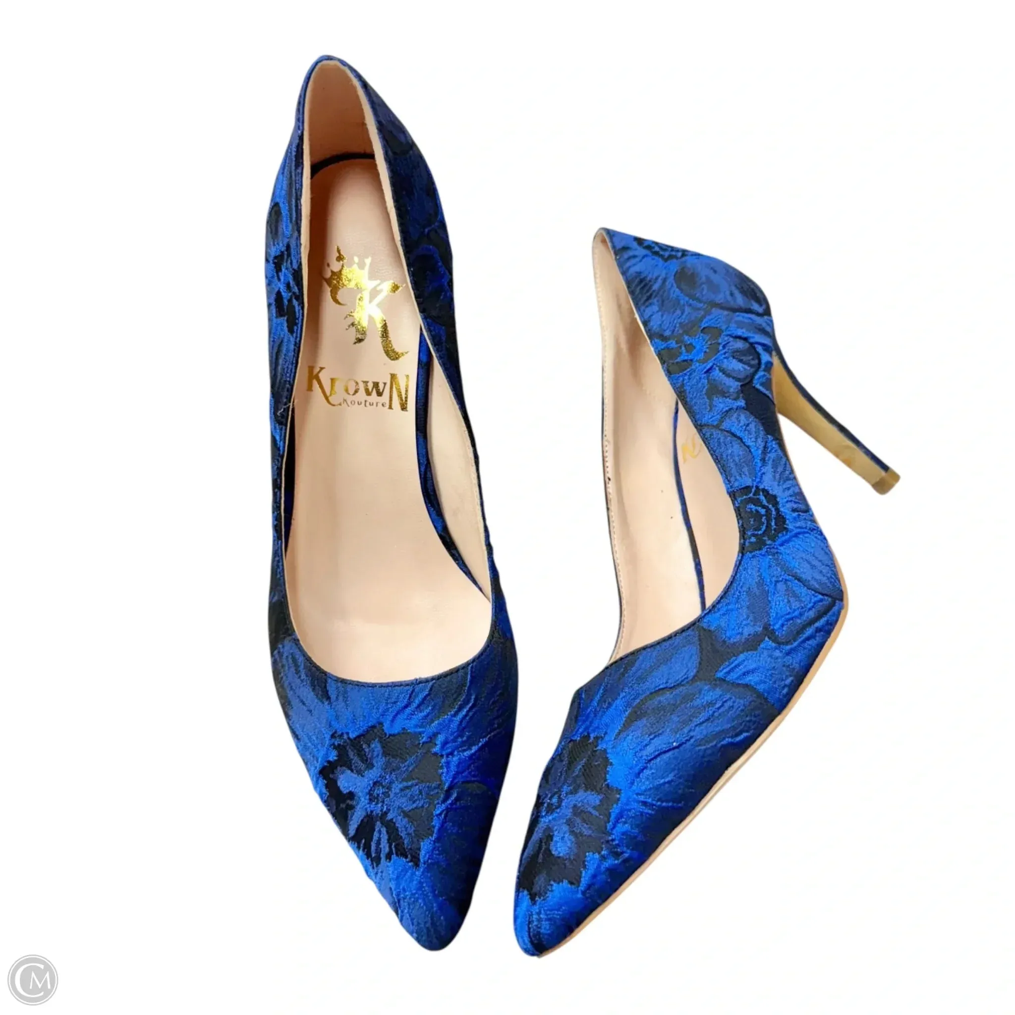 synthetic leather Comfort footbed Shoes Heels Stiletto By Krown Kouture In Floral Print, Size: 7.5