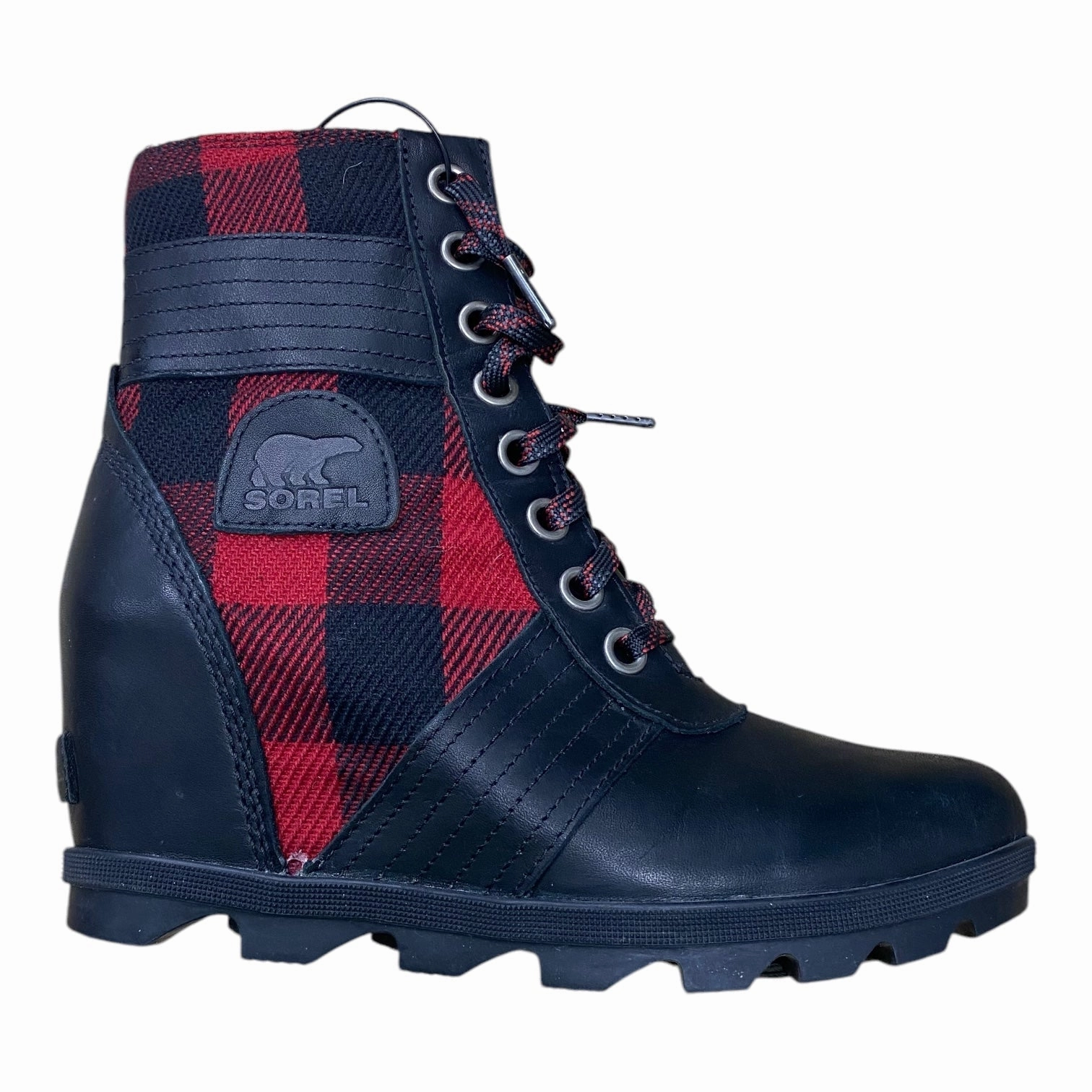 Boots Ankle Heels By Sorel In Black & Red, Size: 9.5 Ankle padding