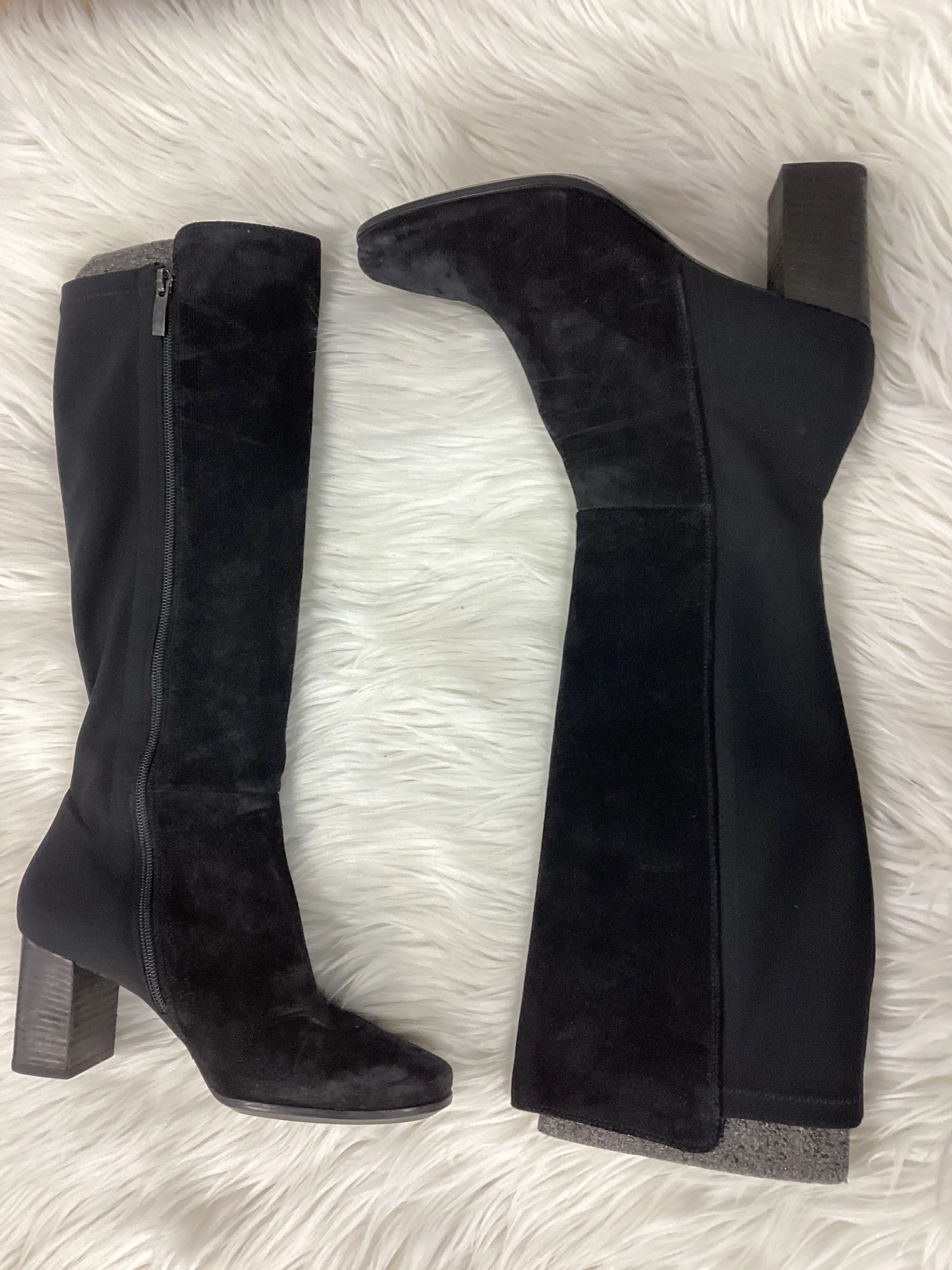 Evening Ready Boots Mid-Calf Heels By Paul Green In Black, Size:5.5