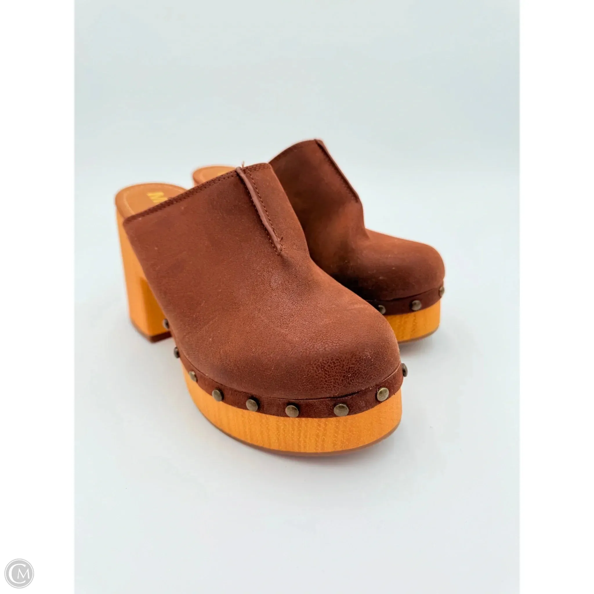 portable Shoes Heels Block By Mia In Brown, Size: 9