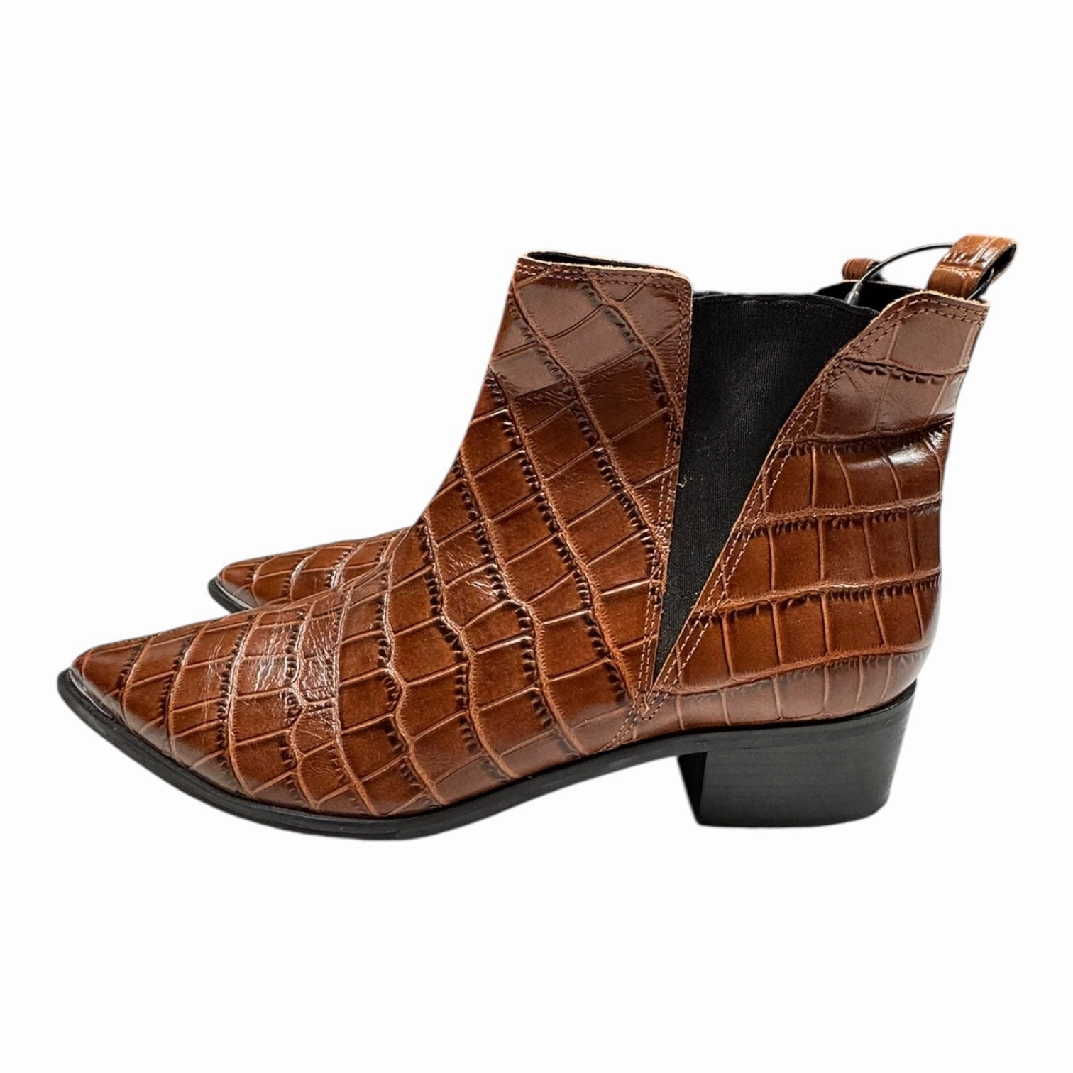 Boots Ankle Heels By Marc Fisher In Brown, Size:10 Eco Material Snow Trekker soft fit