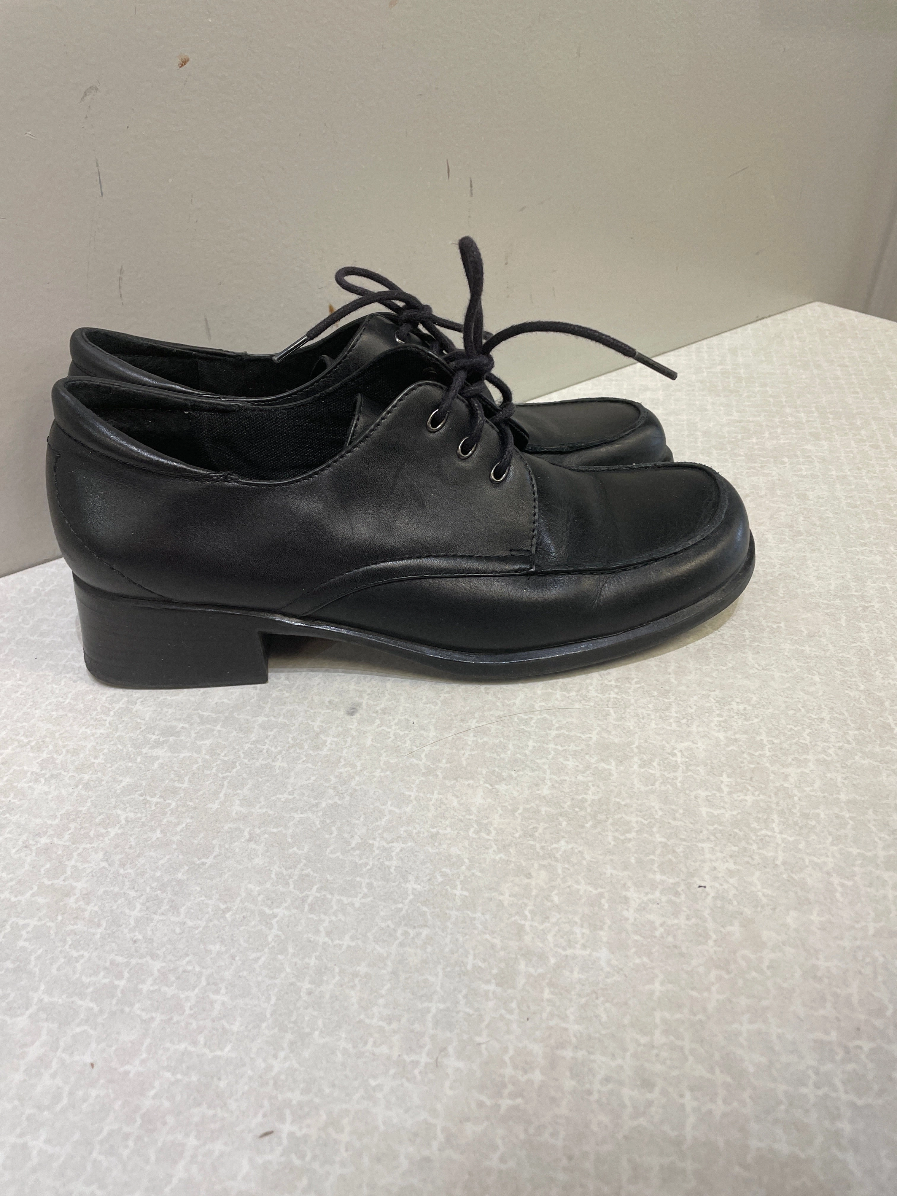 Natural Tones Open Toe Wedges Shoes Heels Block By Liz Claiborne In Black, Size: 8.5