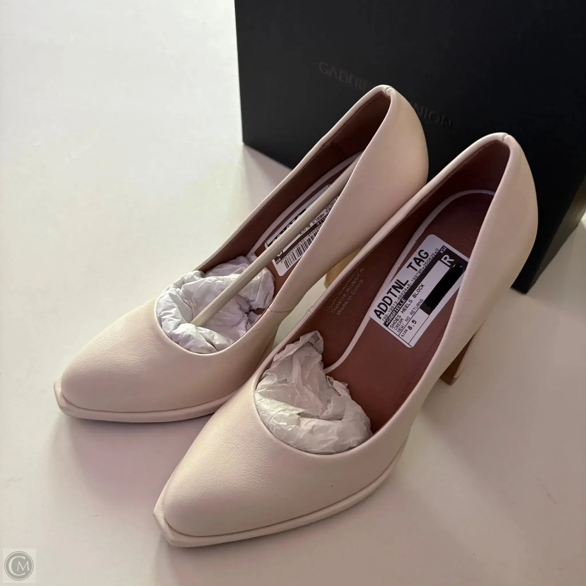 Shoes Heels Block By Gabrielle In Cream, Size: 8.5 Minimal Layers