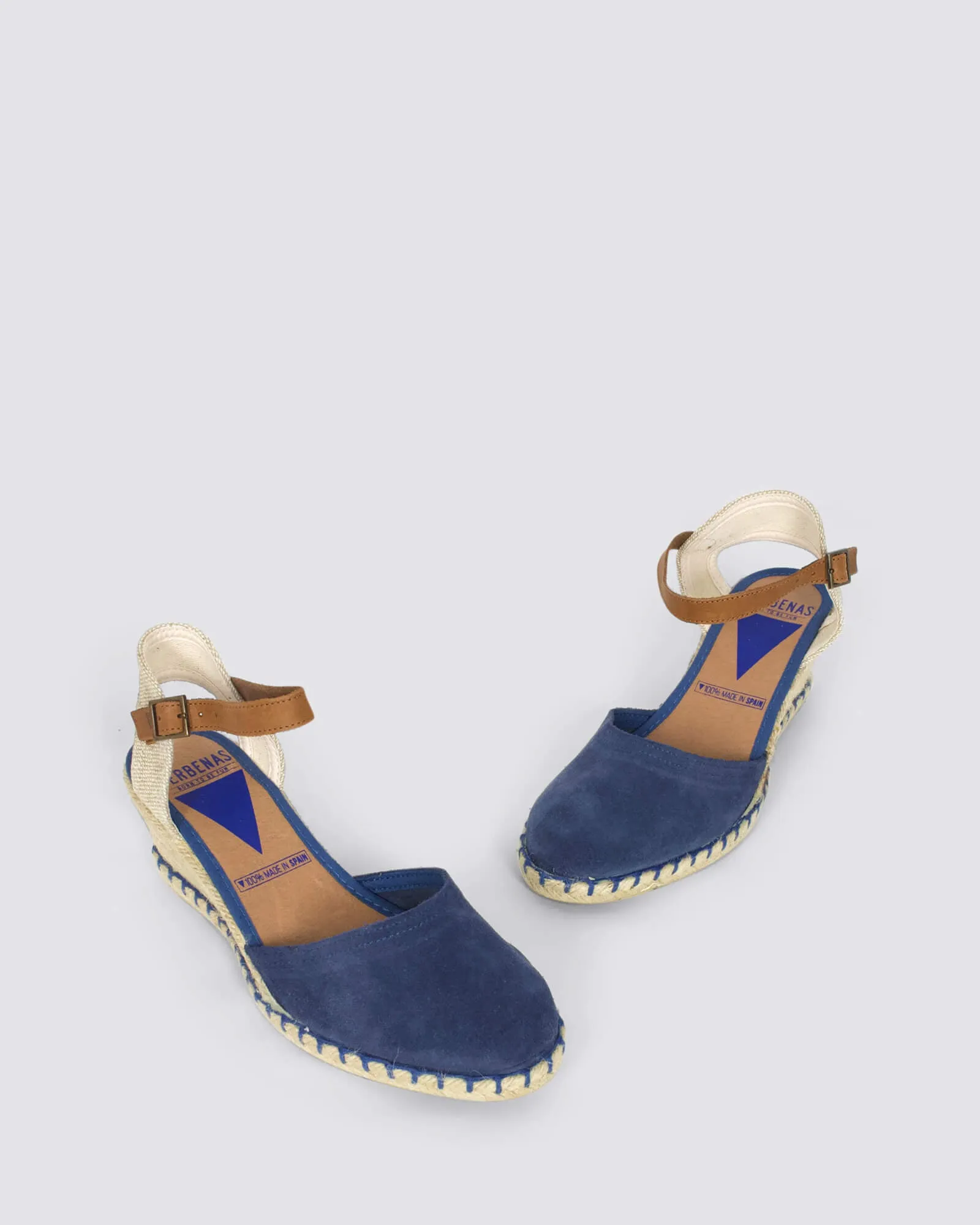 MALENA WEDGE SANDALS IRIS BLUE SUEDE
