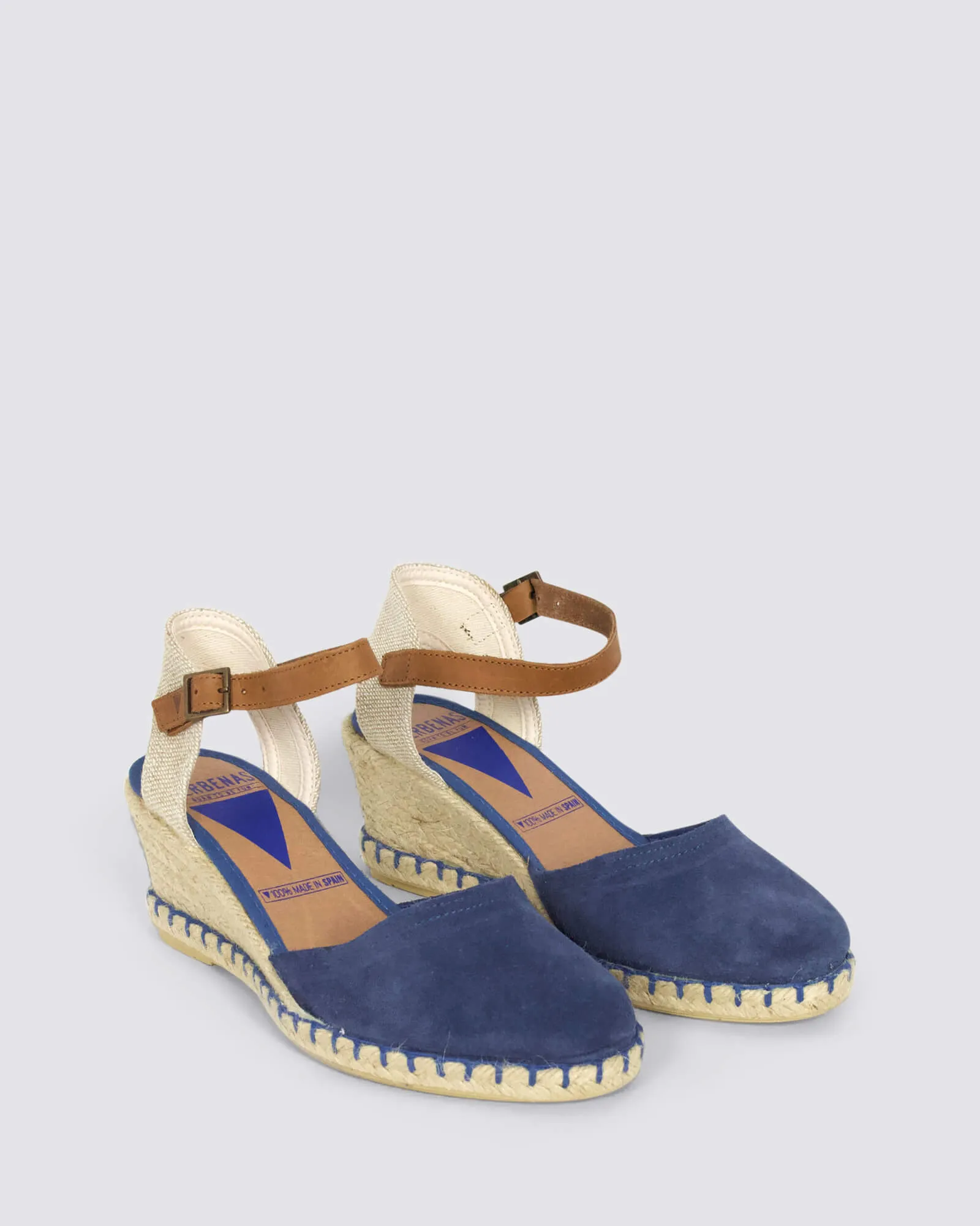 MALENA WEDGE SANDALS IRIS BLUE SUEDE