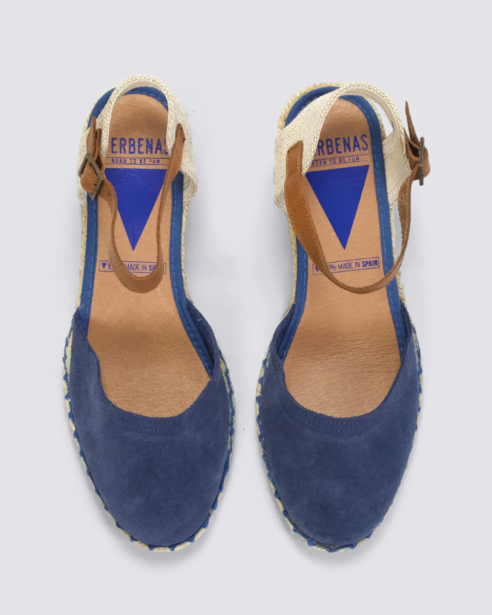 MALENA WEDGE SANDALS IRIS BLUE SUEDE