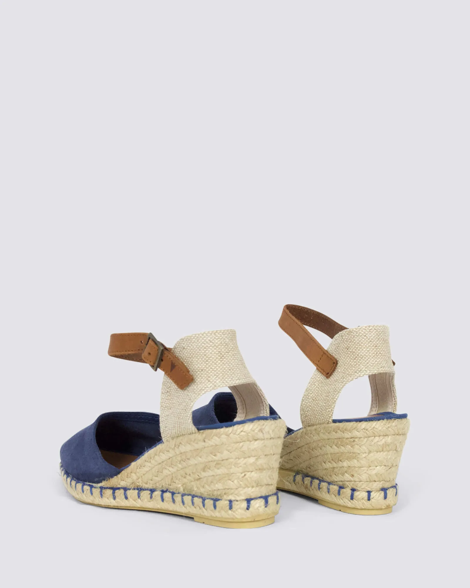 MALENA WEDGE SANDALS IRIS BLUE SUEDE