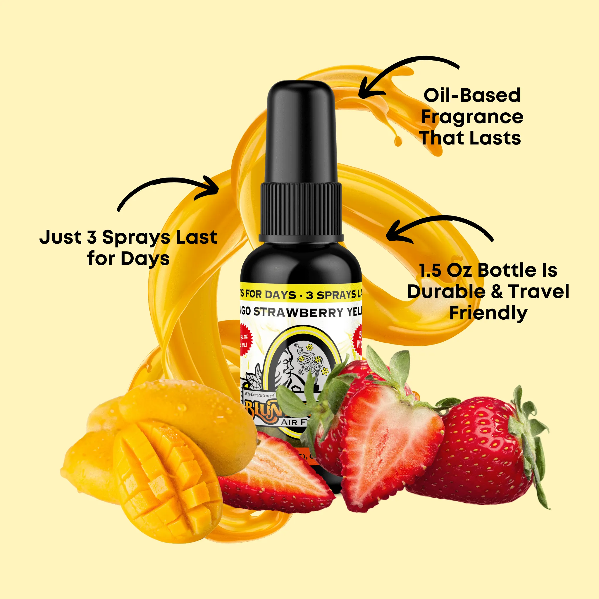 Mango Strawberry Yellow Air Freshener Spray
