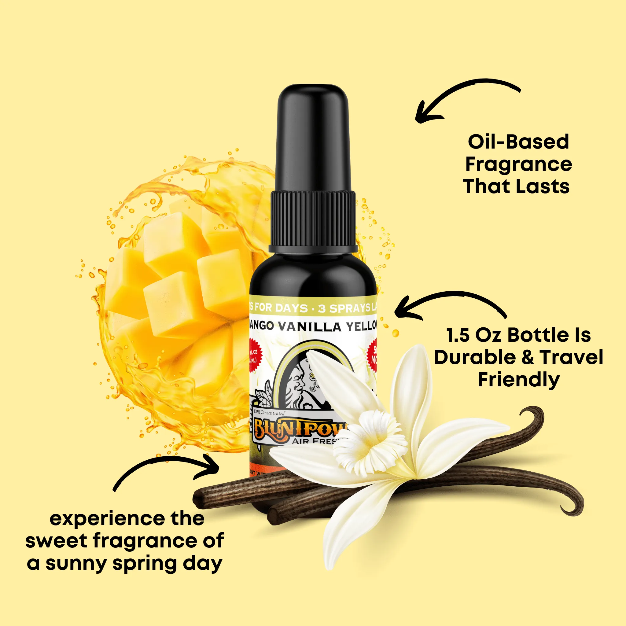 Mango Vanilla Yellow Air Freshener Spray