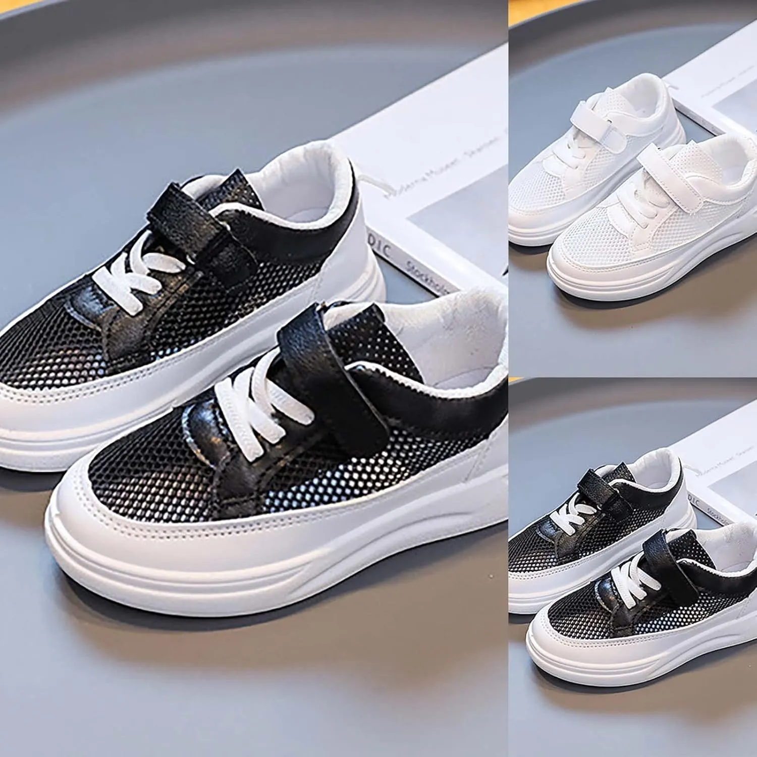 Memory Foam Sneakers for Toddler Mesh Flat Open Toe Sport Shoes Boys Baby Summer Casual Outdoor Running Breathable Shoes